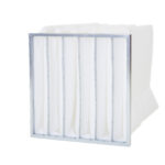Pocket filter with metal frame