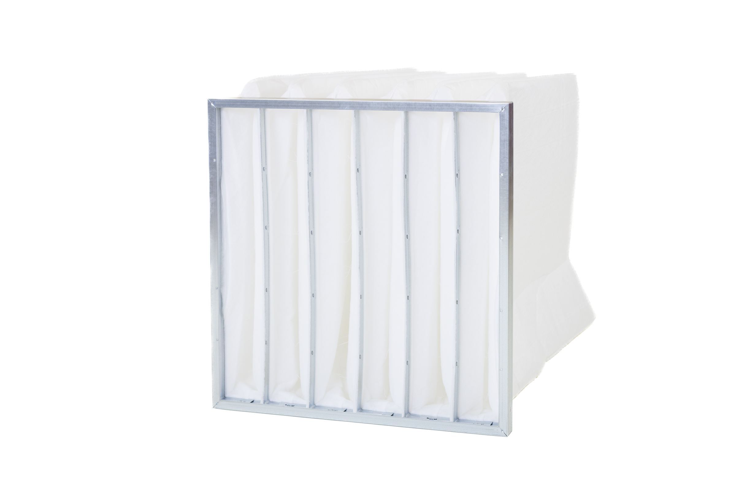 Pocket filter with metal frame